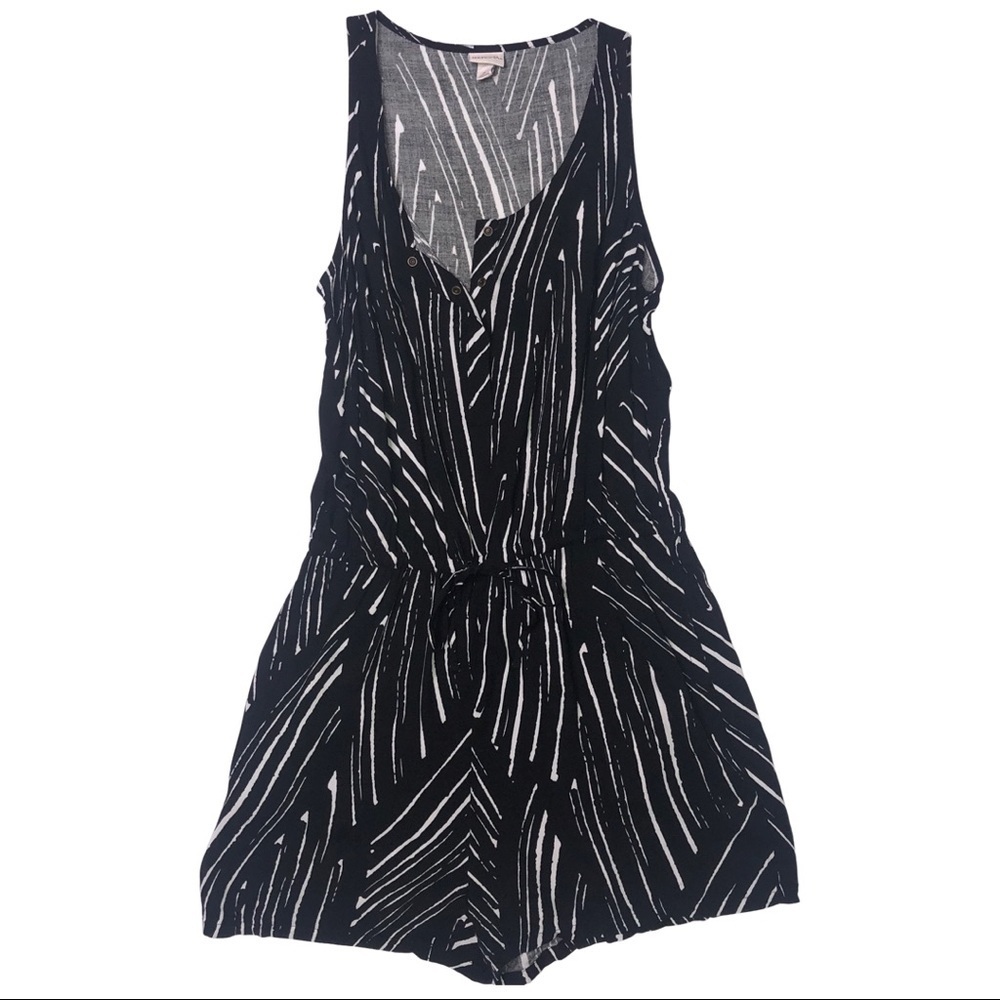 Black and White Print Romper